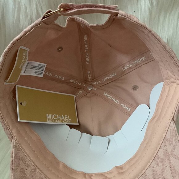 MICHAEL KORS Signature Logo Baseball Cap in Blush Pink - Picture 4 of 4
